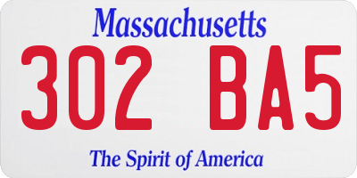 MA license plate 302BA5
