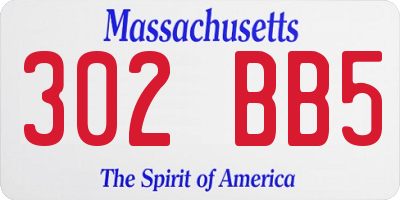 MA license plate 302BB5