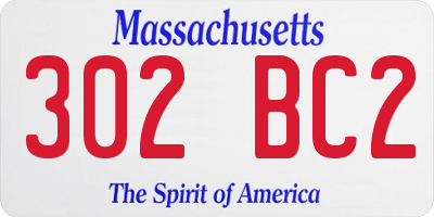 MA license plate 302BC2