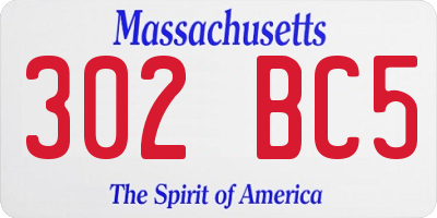 MA license plate 302BC5