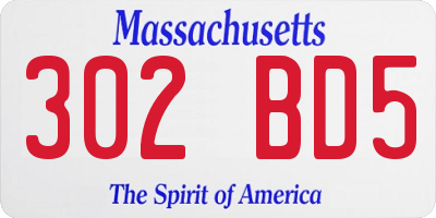 MA license plate 302BD5