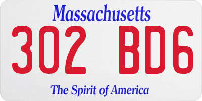 MA license plate 302BD6