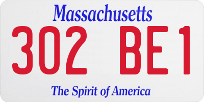 MA license plate 302BE1