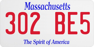 MA license plate 302BE5