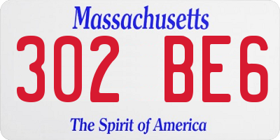 MA license plate 302BE6