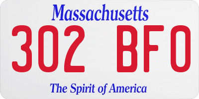 MA license plate 302BF0