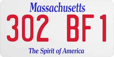 MA license plate 302BF1