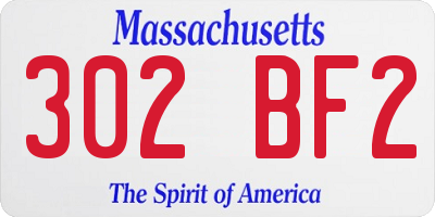 MA license plate 302BF2