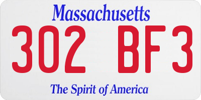 MA license plate 302BF3