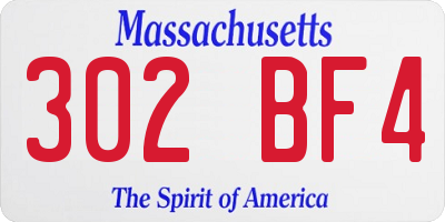 MA license plate 302BF4