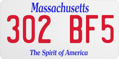 MA license plate 302BF5