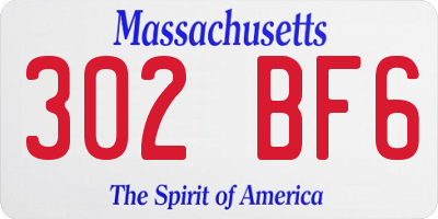 MA license plate 302BF6