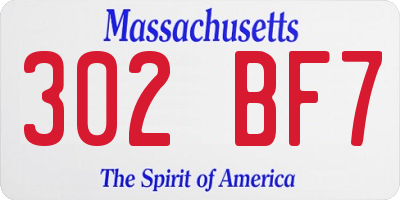 MA license plate 302BF7