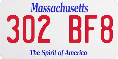 MA license plate 302BF8