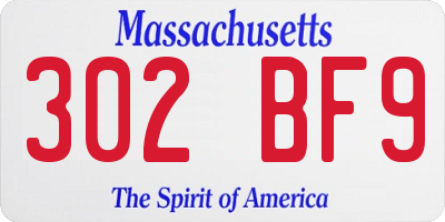 MA license plate 302BF9