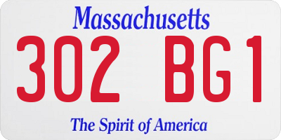 MA license plate 302BG1