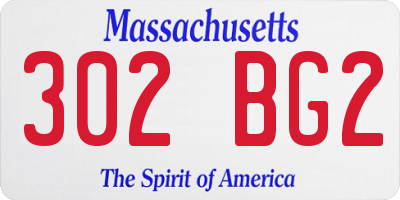 MA license plate 302BG2