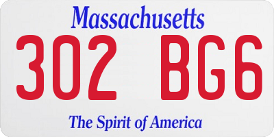 MA license plate 302BG6
