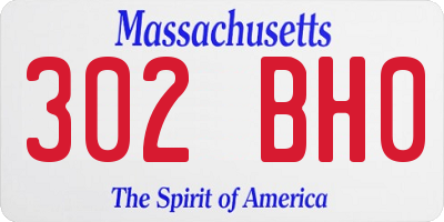MA license plate 302BH0