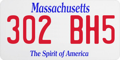 MA license plate 302BH5