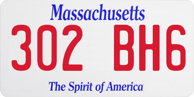 MA license plate 302BH6