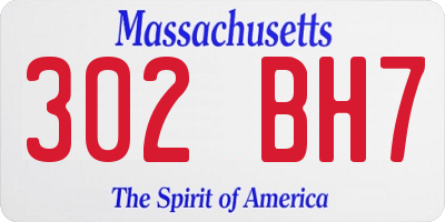 MA license plate 302BH7