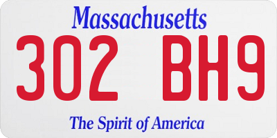 MA license plate 302BH9