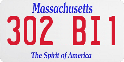MA license plate 302BI1