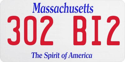 MA license plate 302BI2