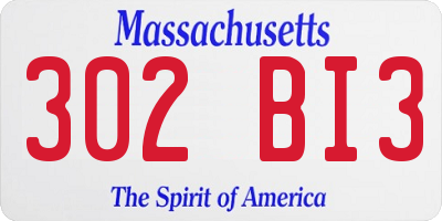 MA license plate 302BI3