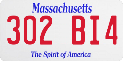 MA license plate 302BI4