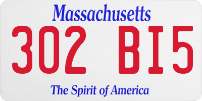 MA license plate 302BI5