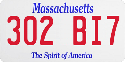 MA license plate 302BI7