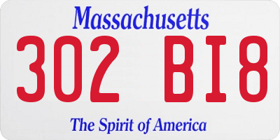 MA license plate 302BI8