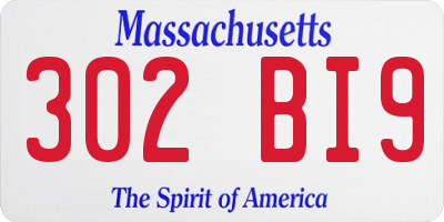MA license plate 302BI9