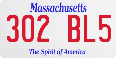 MA license plate 302BL5