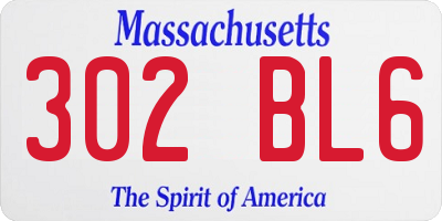 MA license plate 302BL6