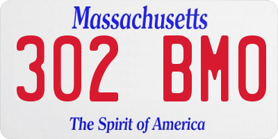 MA license plate 302BM0