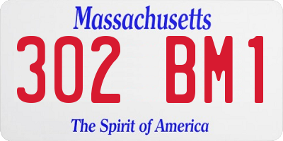 MA license plate 302BM1
