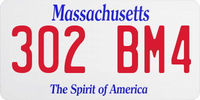 MA license plate 302BM4