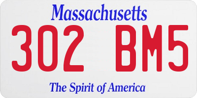 MA license plate 302BM5
