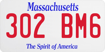 MA license plate 302BM6