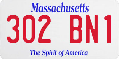 MA license plate 302BN1