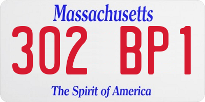 MA license plate 302BP1