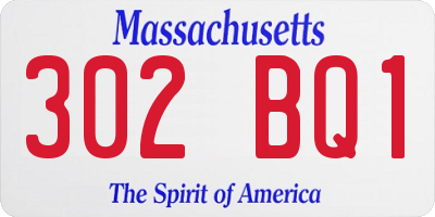 MA license plate 302BQ1