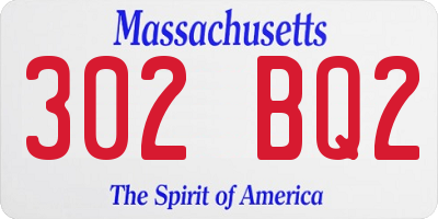 MA license plate 302BQ2
