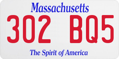 MA license plate 302BQ5