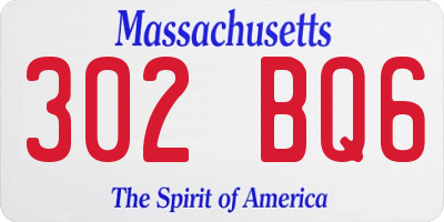 MA license plate 302BQ6