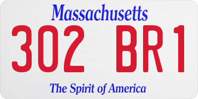 MA license plate 302BR1