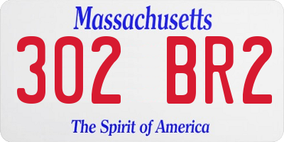 MA license plate 302BR2